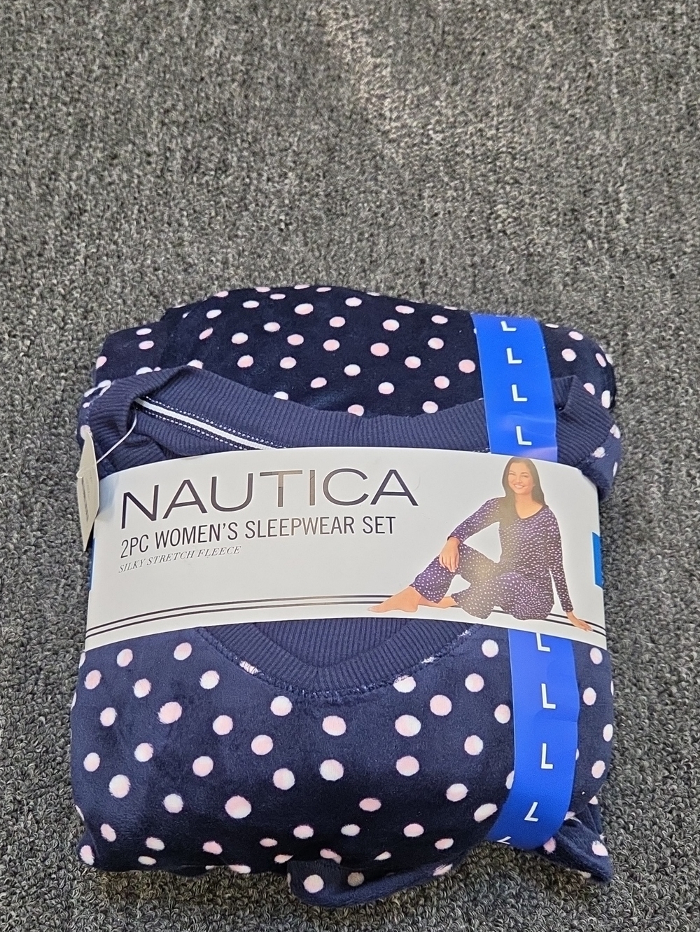(#4) Nautica Navy and Pink Polka Dot 2-Piece Sleepwear Set